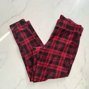 TORRID 2 plus size Plaid Red and Black Leggings